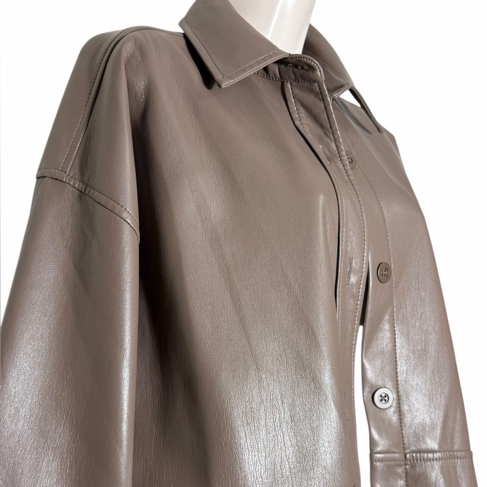 Aritzia Babaton Medium Faux Leather Pelli Shirt Jacket new without tags - Picture 5 of 16